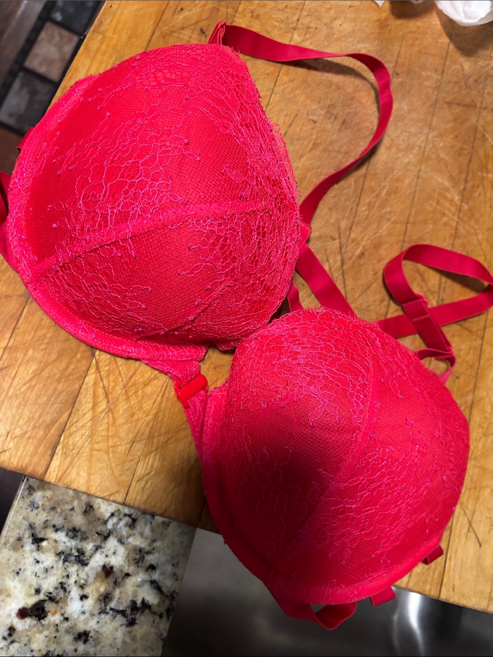 Victoria's Secret Red Lace Push-Up Bra
